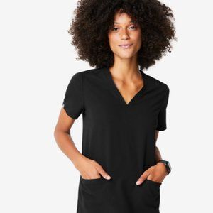 FIGS Black Casma Scrub Top Women V-neck Size S. NWT
